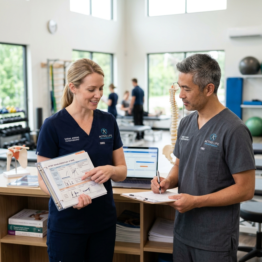 Rehalign clinical directors planning custom home physiotherapy treatment pathways